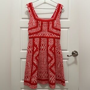 ANTHROPOLOGIE / MAEVE Floral, Red Dress